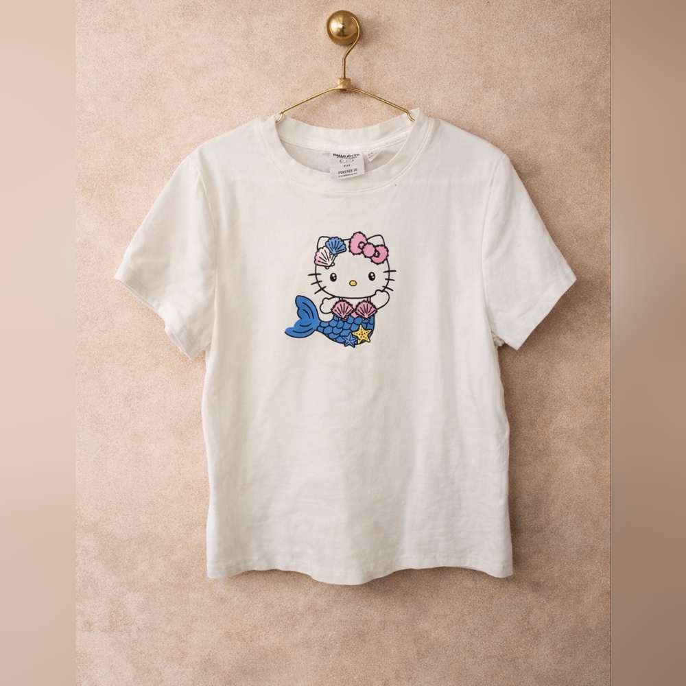 Forever 21 White Hello Kitty Mermaid Tee